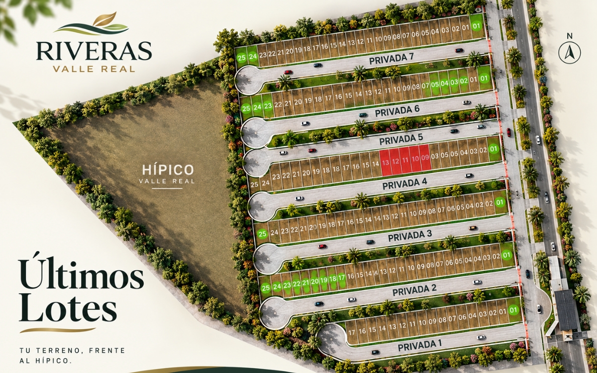 Riveras Valle Real, lotes urbanizados en Culiacán
